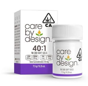 CARE BY DESIGN - 410MG 40:1 CBD SOFT GELS - 10CT