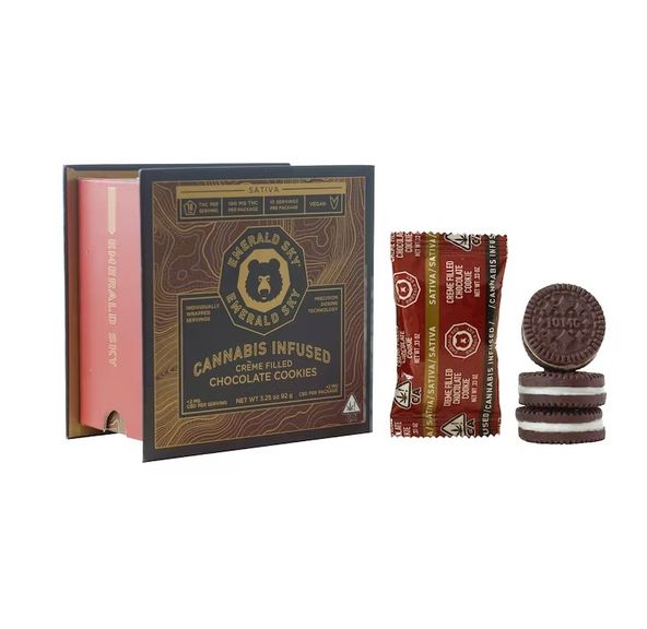 Emerald Sky Creme Filled Chocolate Cookie - Sativa 100mg 10pk