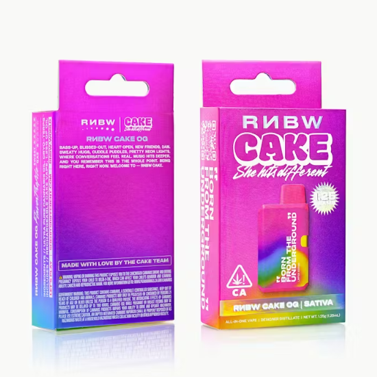 designer distillate cake vape Rnbw Cake Og - Sativa - Designer Distillate 1.25 g at Kolas