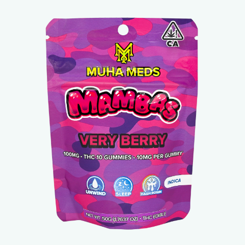 100mg Very Berry (Indica) Hash Rosin Infused Mambas