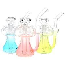 Bong - 4.75" Phosphorescent Fungi Glow in the Dark Glass Bubbler