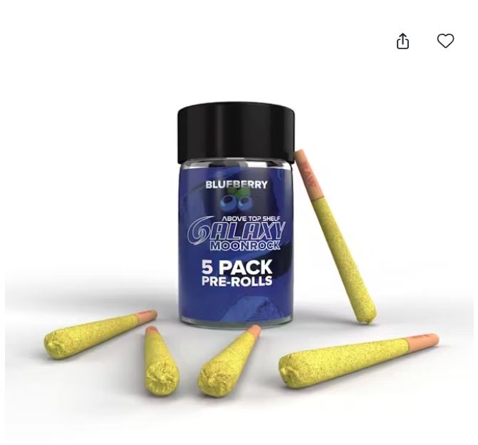 Galaxy Moonrock - Blueberry 5pk Infused Prerolls 3.5g