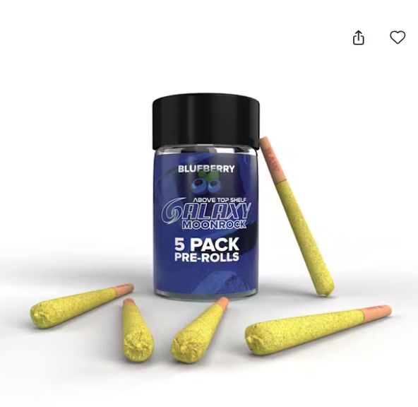 Galaxy Moonrock - Blueberry 5pk Infused Prerolls 3.5g