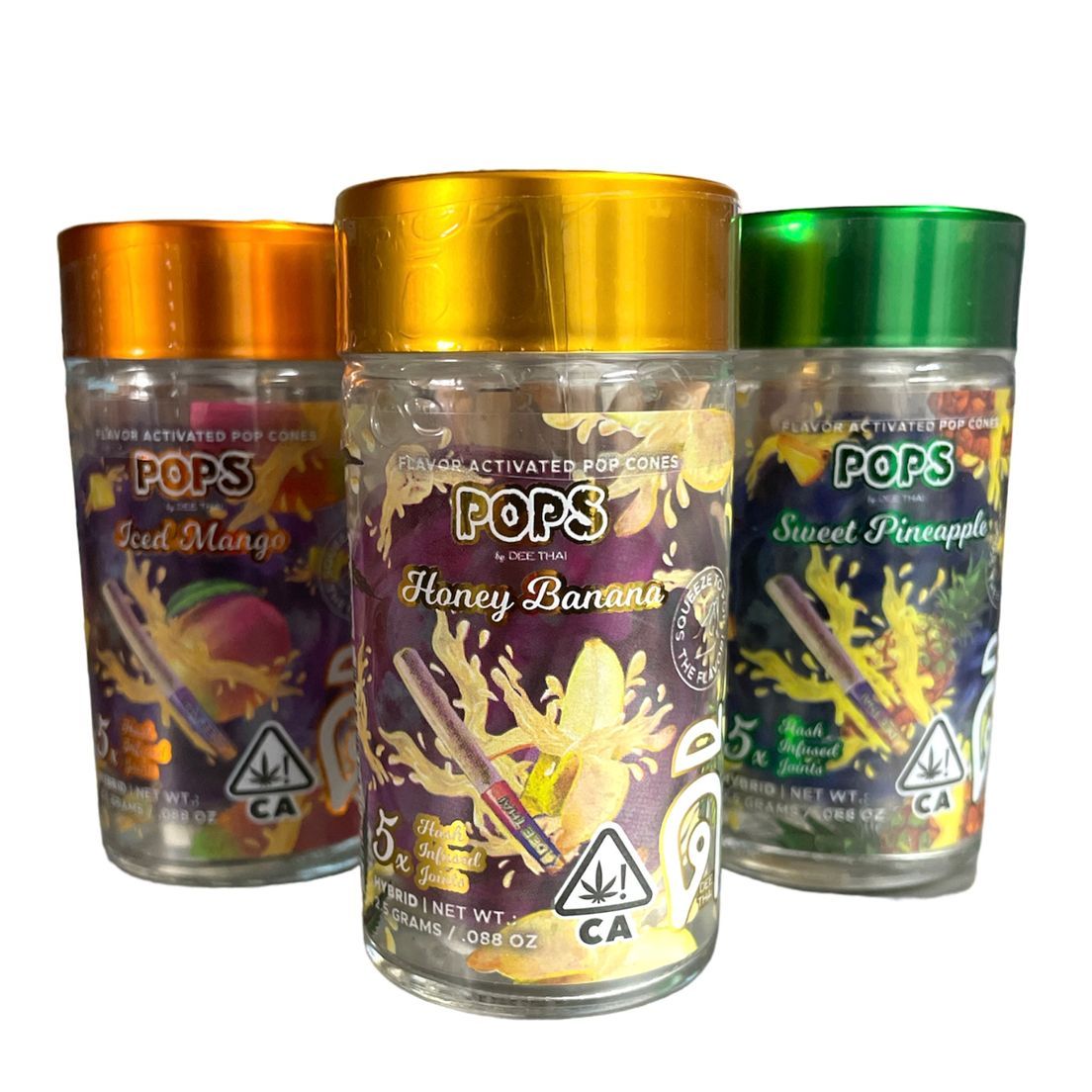 D. Pops by Dee Thai 5pk x .5g Triple Infused Pre Roll - Sweet Pineapple