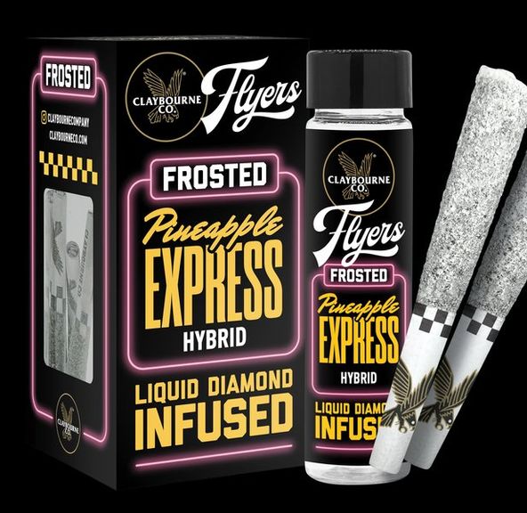 [Claybourne Co.] Frosted Flyers 2 Pack Prerolls - 1g - Pineapple Express (H)