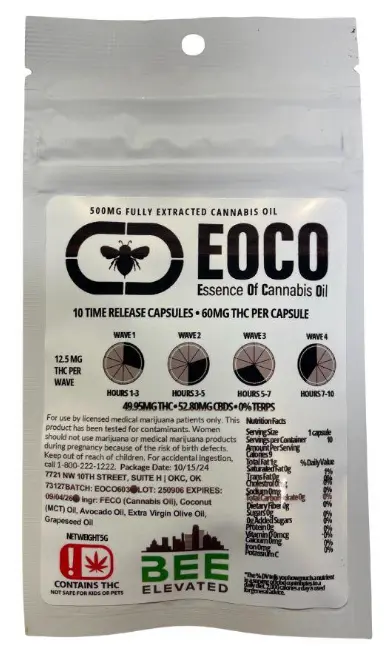 Bee Elevated - EOCO Capsules 500mg (10pck) - 13.9mg per wave