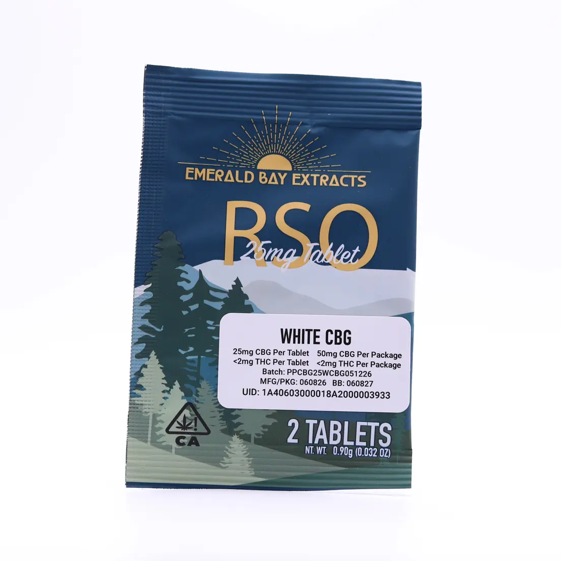 Emerald Bay Extracts - WHITE CBG 25MG TABLET 2 PACK
