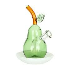Bong - Perfect Pear on Dish Glass Cone Bubbler 4.5"