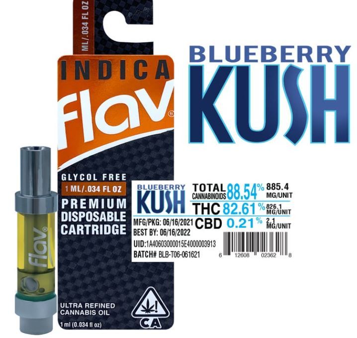 1g Blueberry Kush 2 Cart by Flav