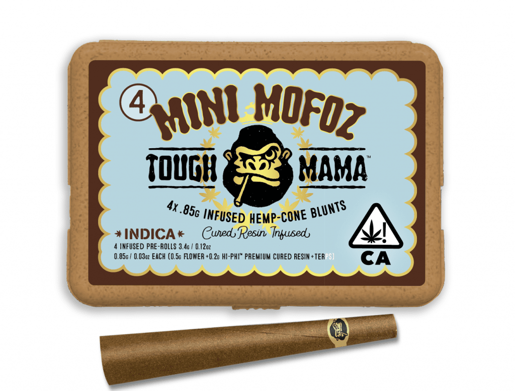 D. Tough Mama MiniMofoz 4pk x .85g Cured Resin Infused Hemp Blunts - Maconga (I)