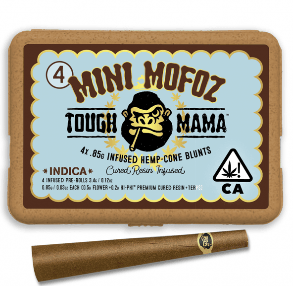 D. Tough Mama MiniMofoz 4pk x .85g Cured Resin Infused Hemp Blunts - Maconga (I)