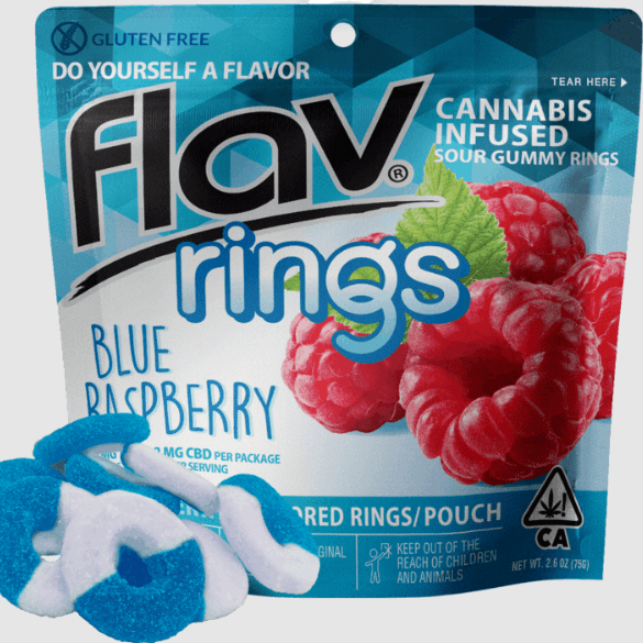 Gummies Blue Raspberry Rings 100mg at KUSHAGRAM