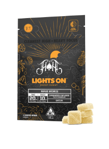 HEAVY HITTERS MAUI WOWIE ENERGY GUMMY 20MG THC 10MG THCV 5 PIECES SATIVA 2;1 LIGHTS ON