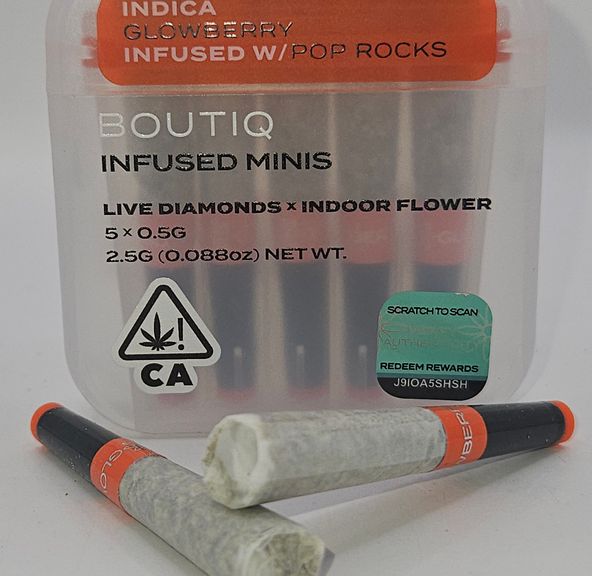 Boutiq Mini Joints (5ct) - Glowberry w/ Pop Rocks