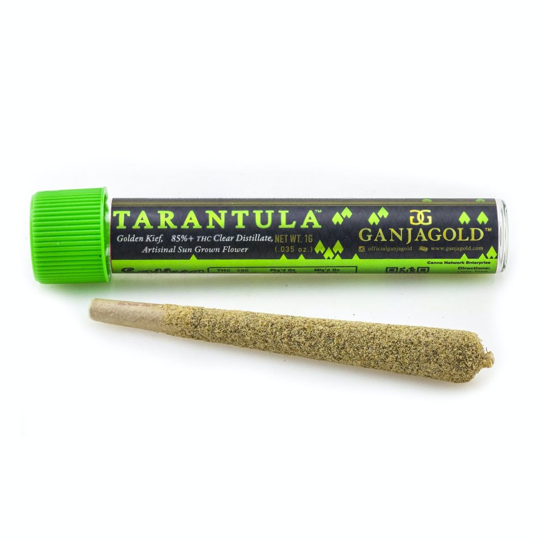 Ganja Gold - Preroll - Green Tarantula - Durban Poison - 1.2g