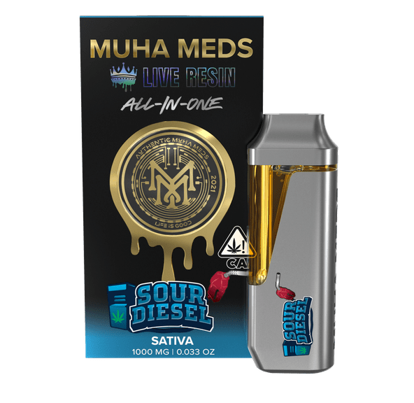 Muha | AIO Vape | 1g | Live Resin | Sour Diesel