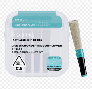 Boutiq Infused Mini Pre-roll 5pk Starburst Diesel x Grape Popperz 2.5g