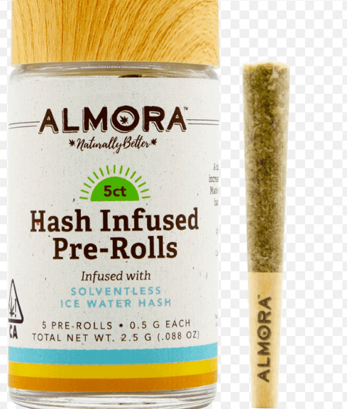 ALMORA FARMS STRAWBERRY HAZE 5PK HASH SOLVENTLESS INFUSED PRE_ROLLS 2.5G