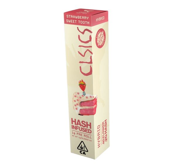 CLSICS Hash Infused Pre-roll Strawberry Sweet Tooth 1g