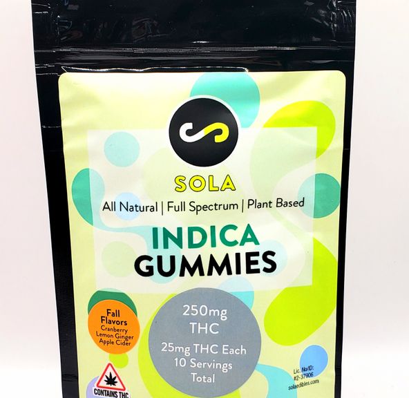 250mg - Indica Full Spectrum Gummies - Fall Flavors Sola