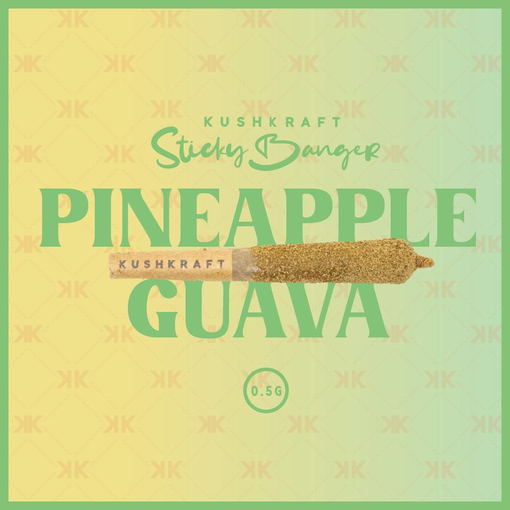 1 x 0.5g Infused Sticky Banger Pre-Roll Sativa Pineapple Guava by KushKraft