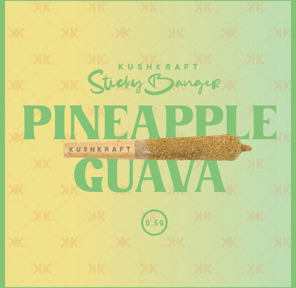 1 x 0.5g Infused Sticky Banger Pre-Roll Sativa Pineapple Guava by KushKraft