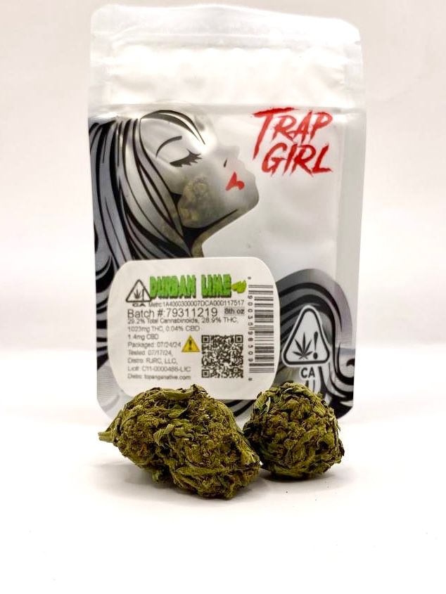 PRE-ORDER ONLY 1/8 Durban Lime (28.9%/Hybrid - Sativa Dominant) - Trap Girl