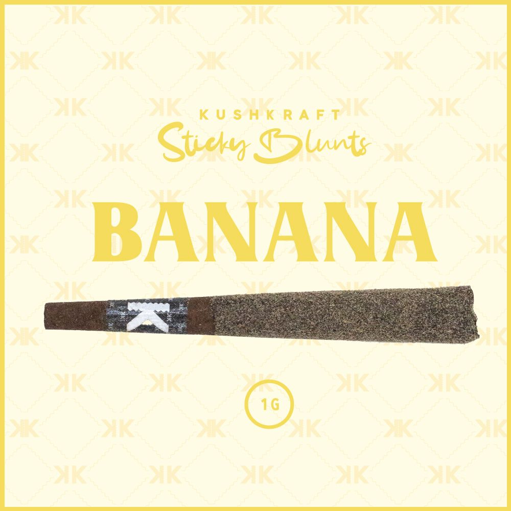 1 x 1g Shatter Infused Indica Blunt Banana by KushKraft