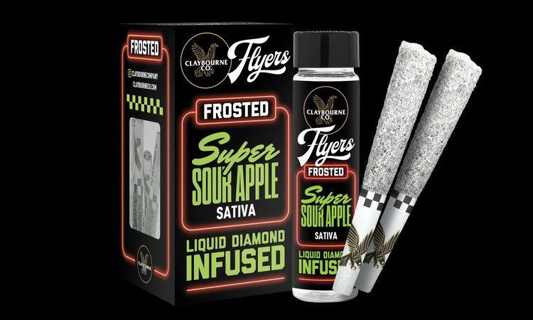 Claybourne Co. - Frosted Flyers - Super Sour Apple - Infused Prerolls - 5pk - 2.5g - Sativa