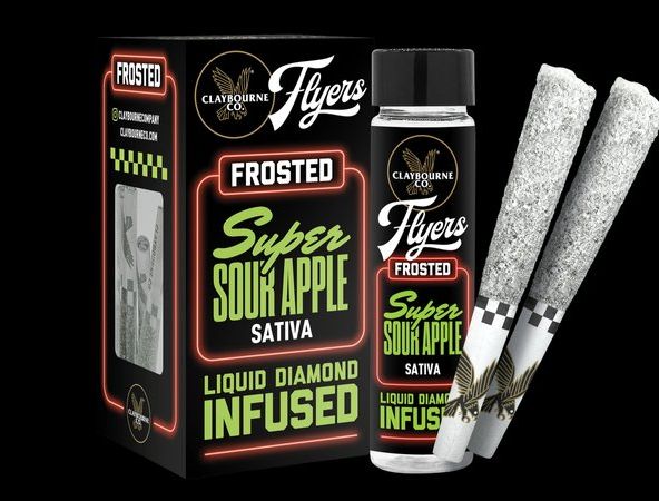 Claybourne Co. - Frosted Flyers - Super Sour Apple - Infused Prerolls - 5pk - 2.5g - Sativa