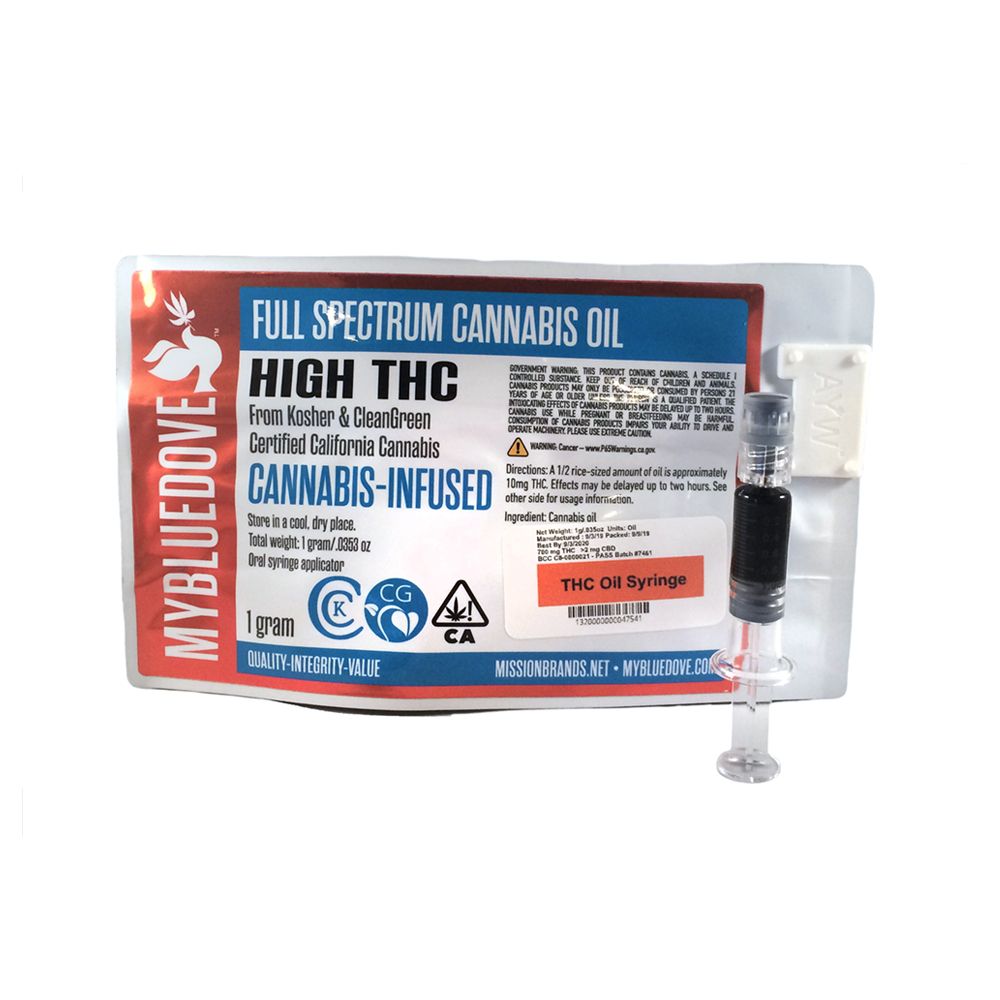 My Blue Dove - HIGH THC 700mg Cannabis Oil Syringe -1g