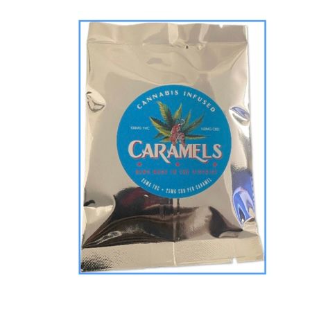 Cannakiss Caramels - 4pc 100mgTHC + 100mgCBD
