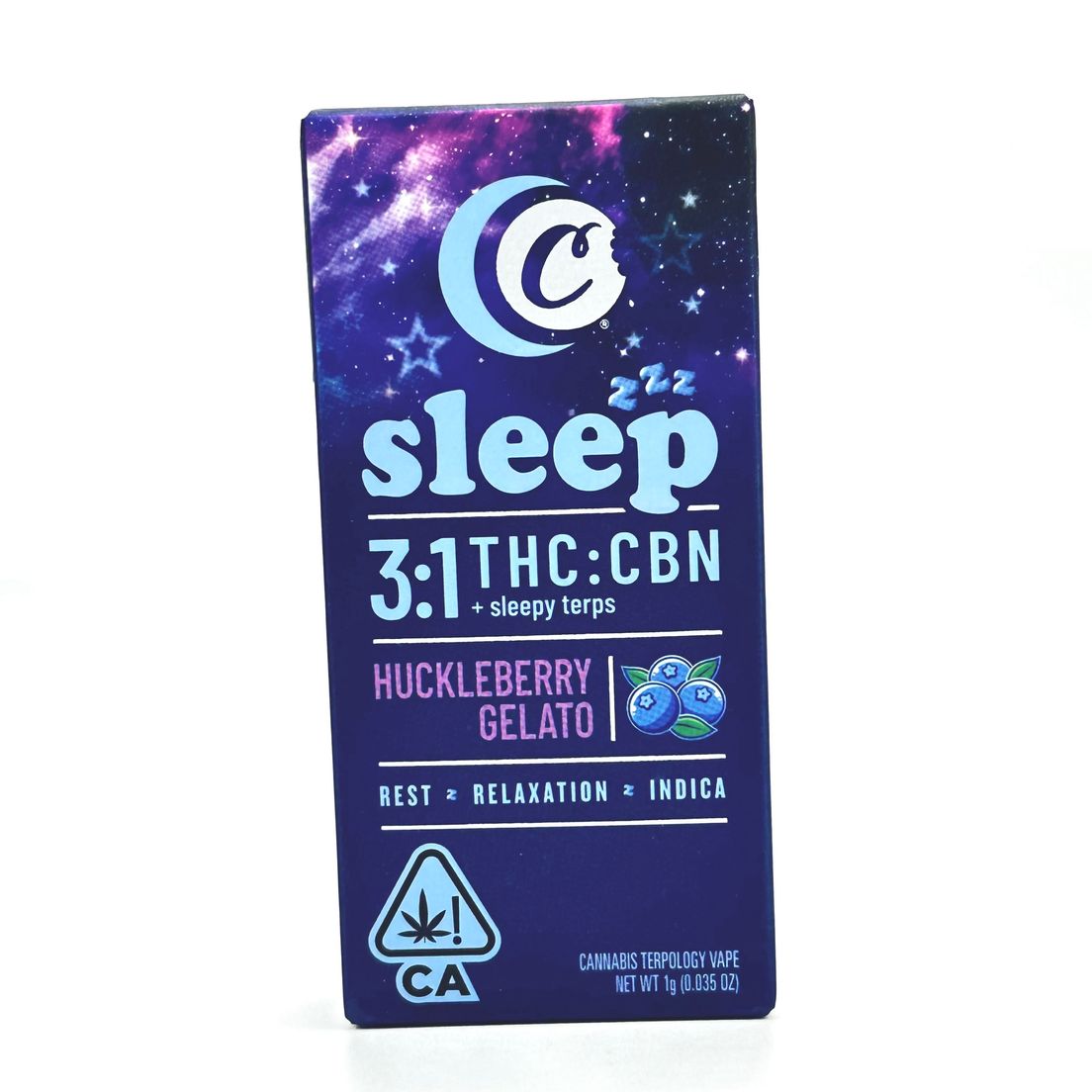 Cookies- SLEEP HUCKLEBERRY GELATO 3:1 THC/CBN 1G CARTRIDGE