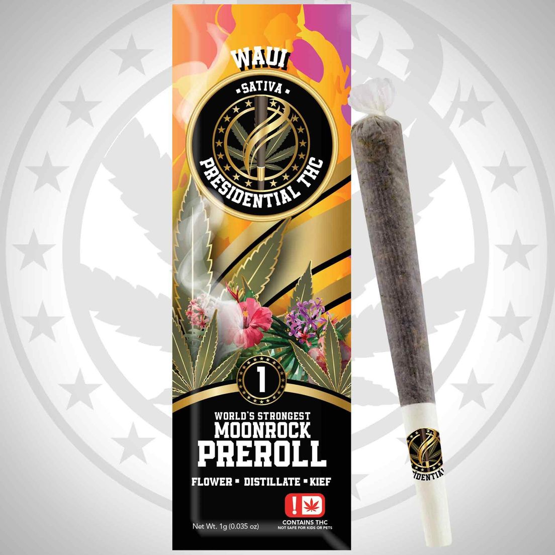 PRESIDENTIAL THC WAUI MOONROCK PREROLL 1G