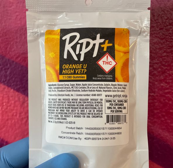 RIPT - Orange U High Yet? , Gummies 100mg