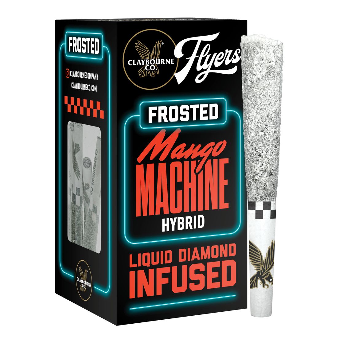 Claybourne Co. - Frosted Flyers - (x5) .5g Infused Prerolls - 2.5g - Mango Machine