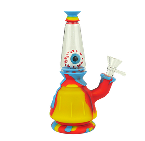 7.5" Evil Eye Silicone Perc Bong | Asst. Colors