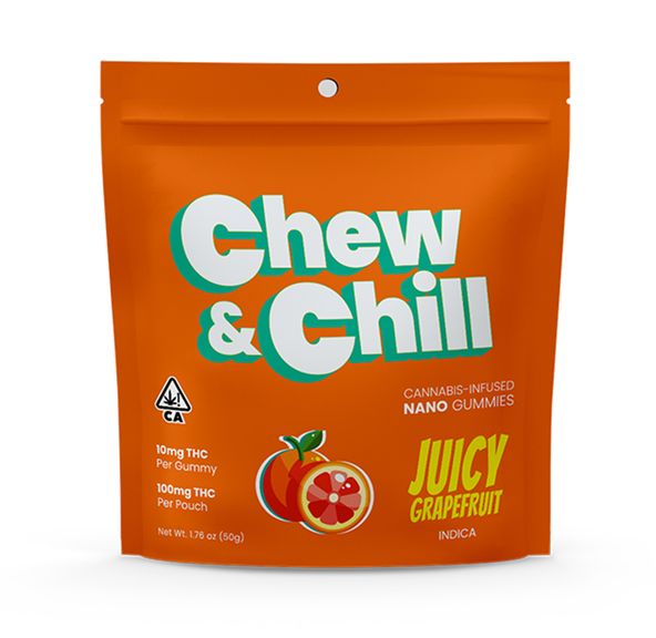 1. Chew & Chill 100mg THC Nano Gummies - Juicy Grapefruit (I) *SALE*