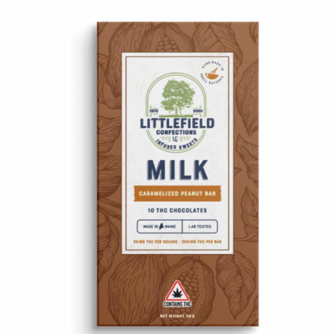 Caramel Peanut 300mg Littlefield Chocolate bar