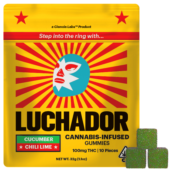 Luchador Gummies Cucumber Chili Lime 100mg 10-Pack (10mg each)
