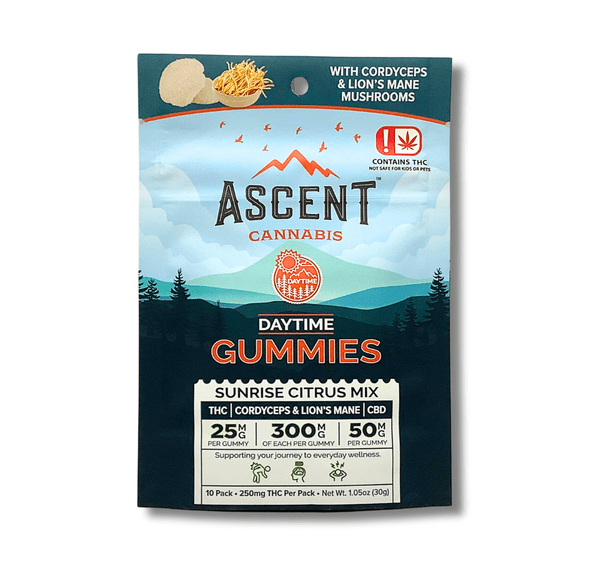 Ascent - Daytime Gummies Sunrise Citrus Mix - 25mg THC/50mg CBD - Sativa