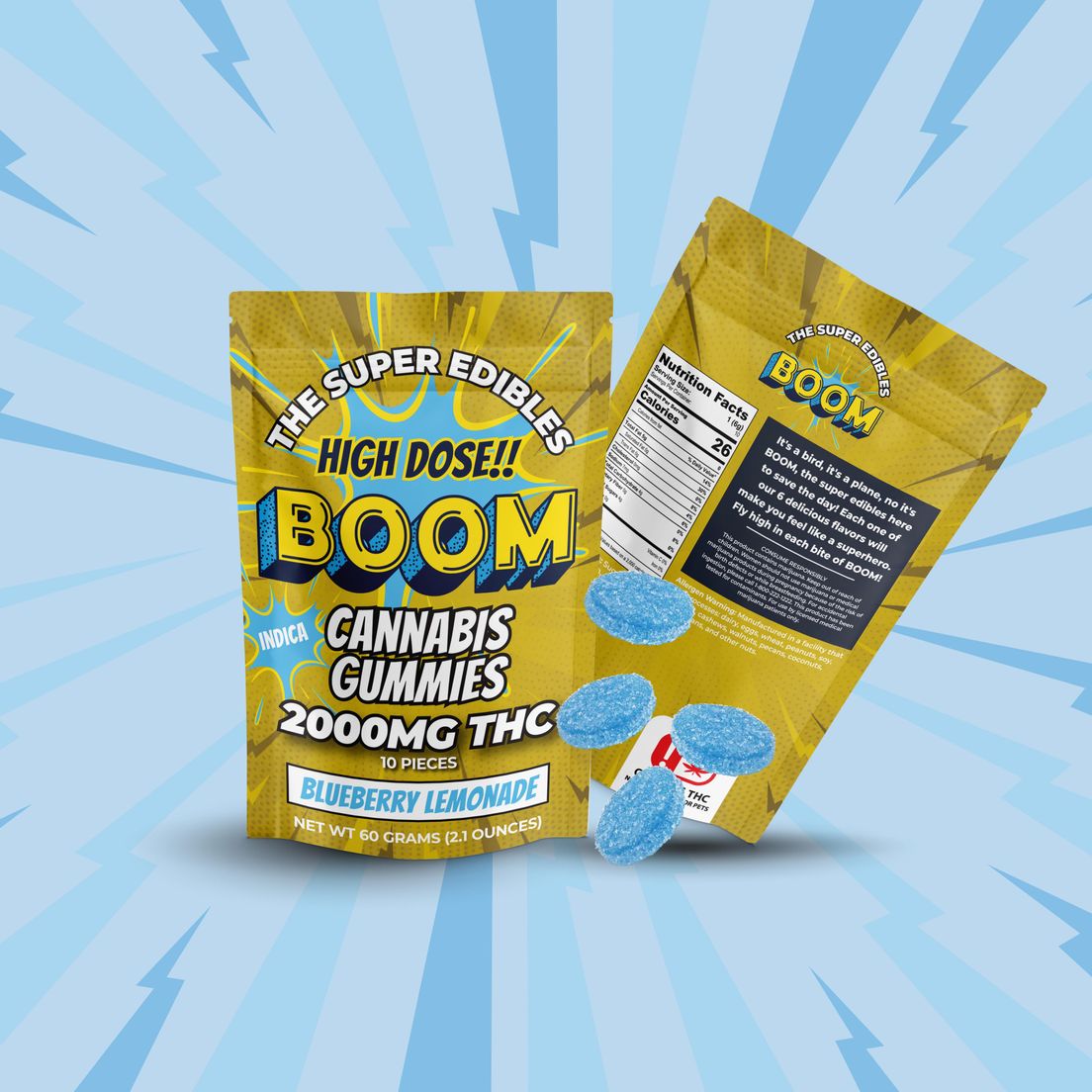 BOOM BLUEBERRY LEMONADE GUMMIES 2000MG