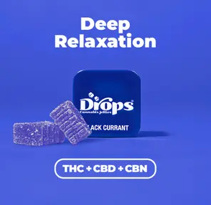 Drops Singles Black Currant Gummies 100mg THC / 100mg CBD / 100mg CBN