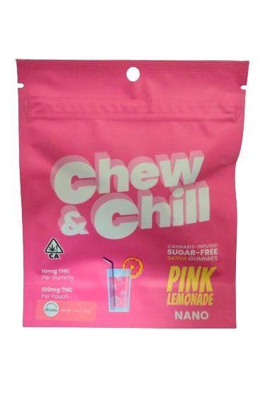 2. Chew & Chill 100mg Nano THC Gummies - Pink Lemonade (S) (Best By 10/12/23)