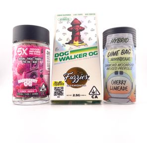 Deal! $99 Pick Any (3) Preroll Packs by Dime Bag, Fuzzies & Gramlin