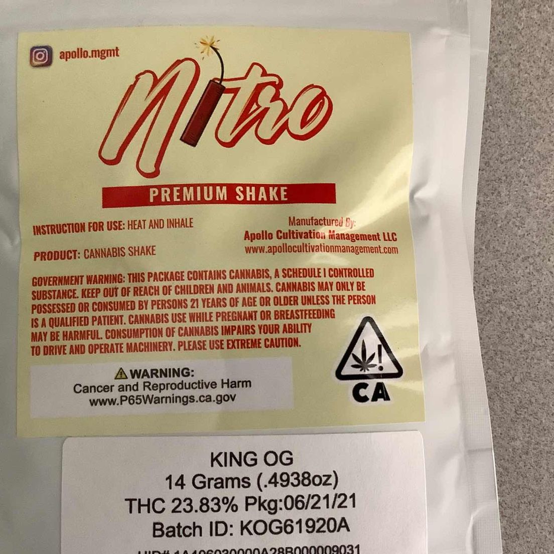 (Apollo) King Og 14G Nitro Shake