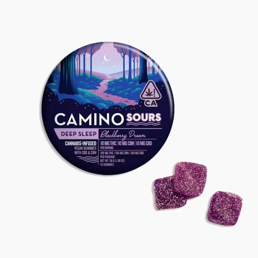 Camino Sours Gummies Blackberry Dream 100mg THC / 100mg CBN / 100mg CBD