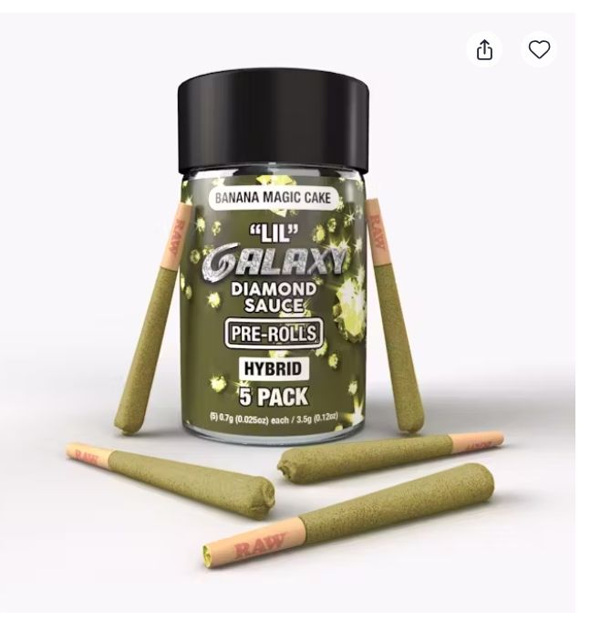 Galaxy - Banana Magic Cake Lil Galaxy Diamond Sauce 5pk Prerolls 3.5g
