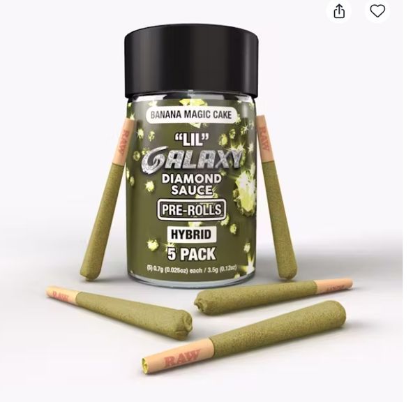 Galaxy - Banana Magic Cake Lil Galaxy Diamond Sauce 5pk Prerolls 3.5g