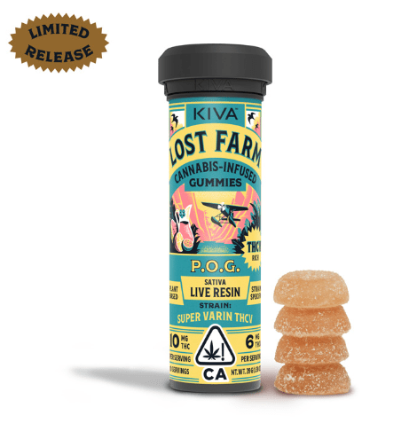 KIVA LOST FARM P.O.G. X SUPER VARIN THCV GUMMIES 39G